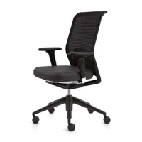 vitra - id mesh - chaise de bureau pivotante - noir nero/piètement basic dark noir/silk mesh/diamond mesh/réglage inclinaison & profondeur d'assise /i